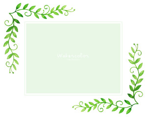 Watercolor hand drawn plant frame illustration