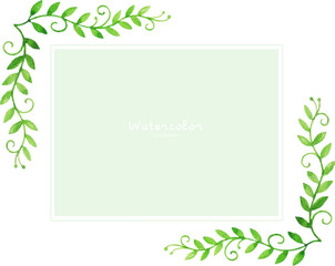 Watercolor hand drawn plant frame illustration