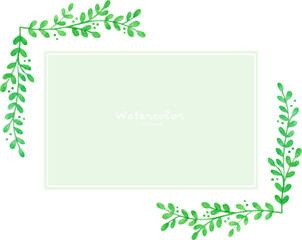 Watercolor hand drawn plant frame illustration