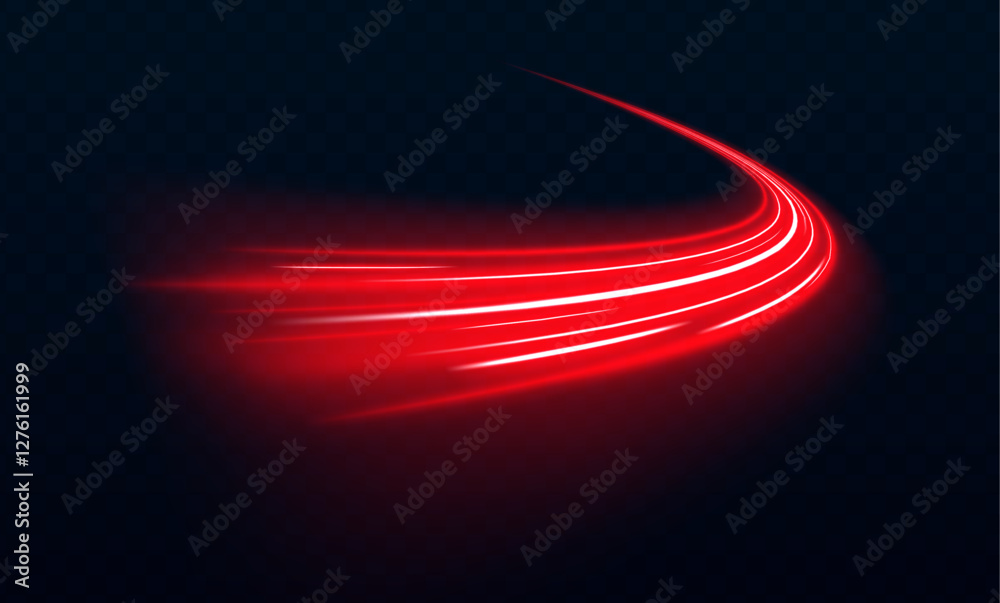 Aufkleber abstract dynamic motion stripes – glowing neon speed lines and fiery red light trails. vector artwor