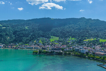 Die Ferienregion Bodensee bei Bregenz aus der Vogelperspektive