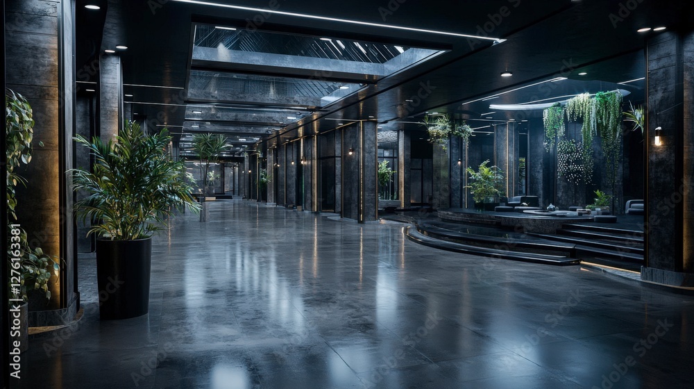 Poster immersive urban interiors futuristic structures for responsive storytelling environments