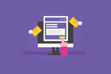 Send Email, Sending email messages, Email marketing concept, Website contact us page, Online contact us form, Email communication for business.
