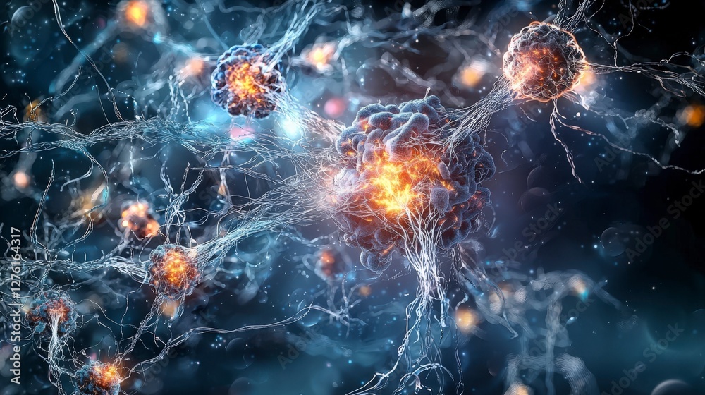 Poster Neural connectivity insights exploring human potential in science digital art futuristic environment abstract viewpoint
