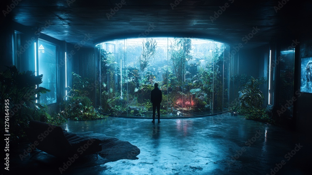 Aufkleber exploring immersive nature environments digital space visual art futuristic captivating concept
