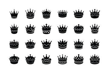 Crown vector collection Kings crown icon set vector illustration