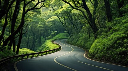 Fototapeta premium trees twisty road