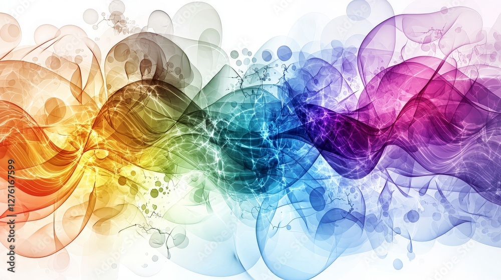 Leinwandbilder Artistic view of quantum probability waves in a colorful ethereal abstract digital composition