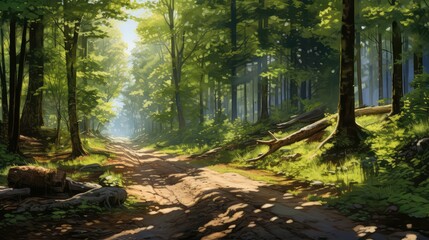 Obraz premium shadows logging road