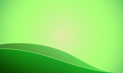 Vector Green Abstract Design with Smooth Gradient and Wavy Shapes