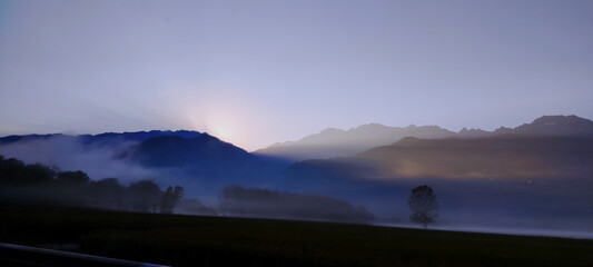 paysage brume