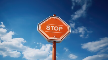 Obraz premium intersection orange octagon