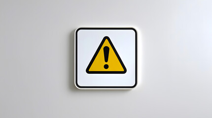 Danger warning sign with white background.	