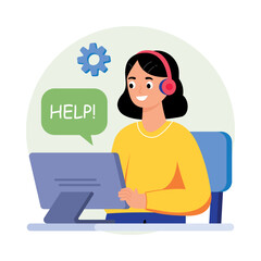 Helpdesk   Concepts Style illustrations. EPS 10 File stock illustration