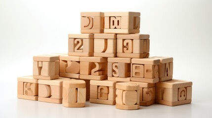 Obraz premium learning wooden building blocks