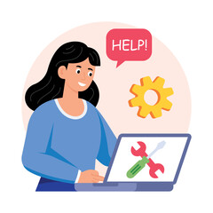 Service Desk Software   Concepts Style illustrations. EPS 10 File stock illustration