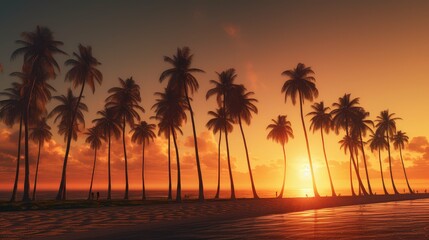 Obraz premium ocean palm trees
