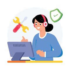 Customer Self Service   Concepts Style illustrations. EPS 10 File stock illustration