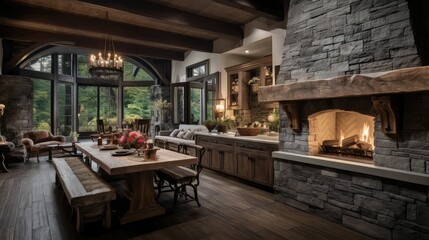 Fototapeta premium stone suburban kitchen