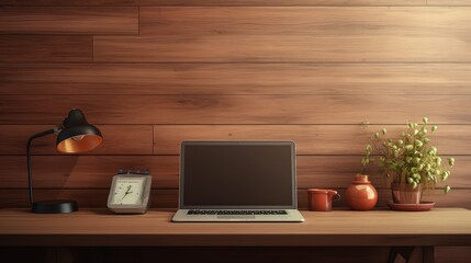 spacious wood desk background