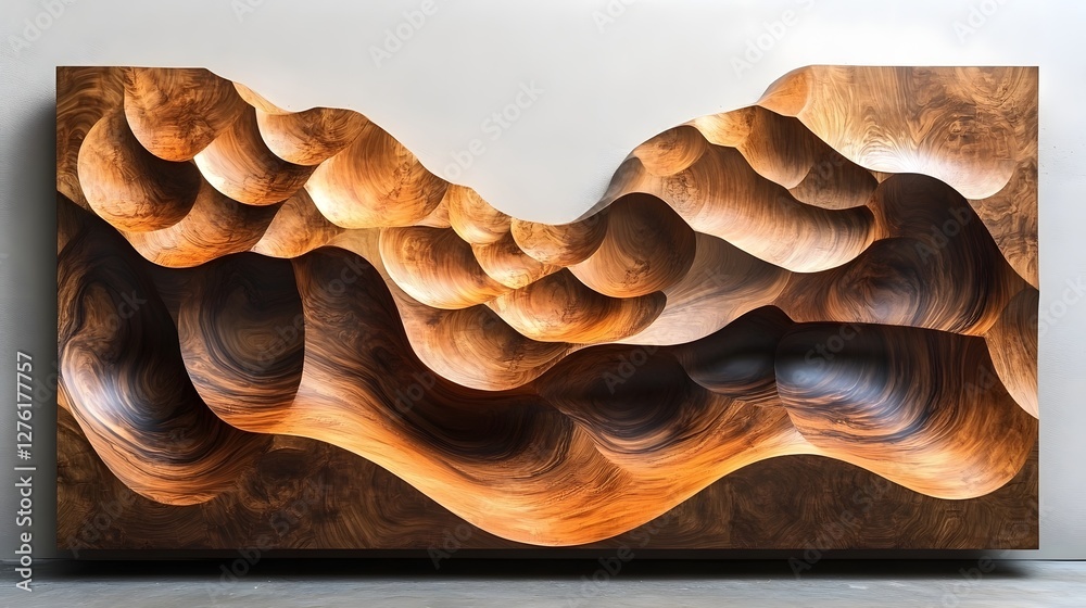 Aufkleber mesmerizing undulating waves of warm hues in surreal landscape artwork vibrant abstract digital art 