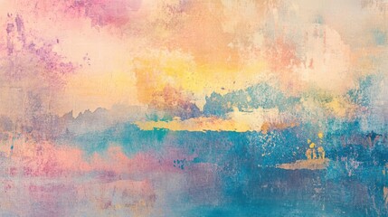 pastel sunset landscape painting