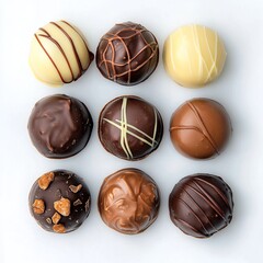 Fototapeta premium chocolates of different chocolates and different fillings and toppings.