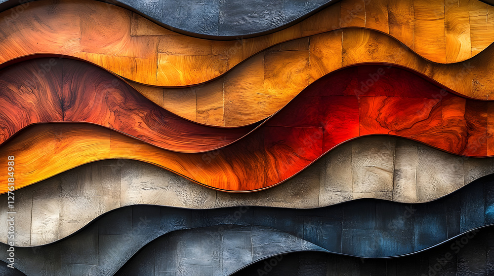 Poster This captivating digital abstract artwork features a dynamic landscape of swirling undulating patterns in a vibrant energetic color palette  The intricate fluid lines and curves create a mesmerizing