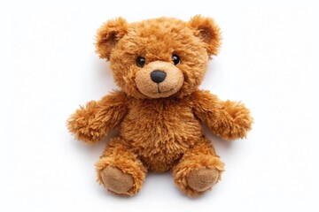 Fluffy Brown Teddy Bear Isolated on White Background - Perfect for Children's Products