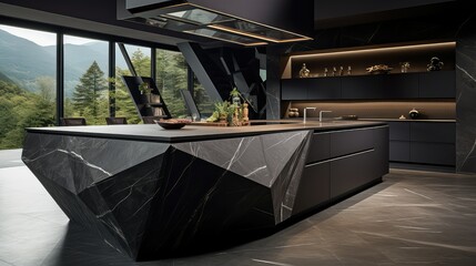 Fototapeta premium marble modern kitchen island