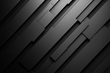 Fototapeta premium Dark deep black dynamic abstract vector background with diagonal lines, a gradient from light to deep black, and geometric shapes for an abstract design. Vector illustration style