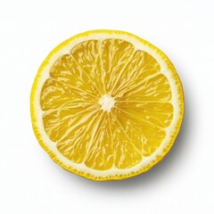 Slice lemon isolated on white background, showcasing its vibrant yellow color and fresh texture.