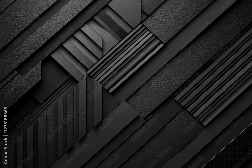 Poster dark deep black dynamic abstract vector background with diagonal lines, a gradient from light to dee