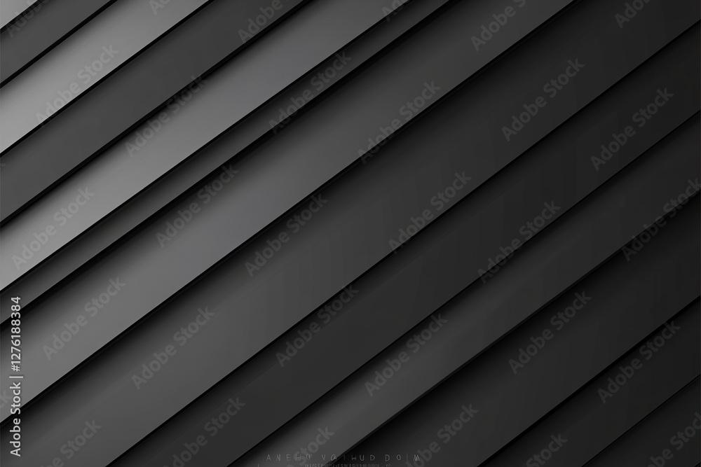 Poster dark deep black dynamic abstract vector background with diagonal lines, a gradient from light to dee