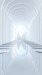 Futuristic architectural design featuring curved pathways.