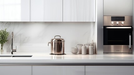 sleek white counter background