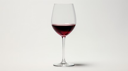 delicate red wine glass white background