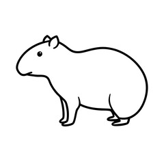 Modern Capybara Line Art Vector for Digital Artwork
