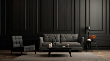 modern black wood panel