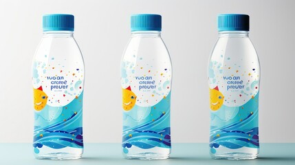 Naklejka premium graphics water bottle label template