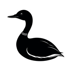 Stylish Junin Grebe Silhouette Vector Illustrations