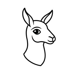 Unique Vicuna Head Outline Graphic for Branding
