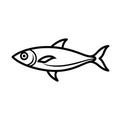 Modern Sardines Fish Line Art Vector for Digital Artwork
