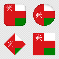 Oman Flag Icons Pack. Vector illustration.