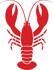 Fresh red lobster logo or icon vector illustration