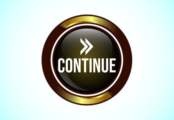 Fototapeta premium Continue button design illustration, Continue icon suitable for mobile app, and website UI design