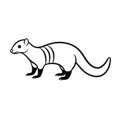 High Quality Banded Mongoose Vector for T-Shirt Designs

