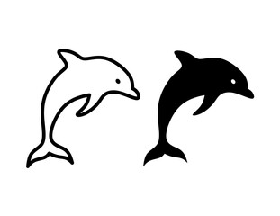 vector illustration of dolphin on white background