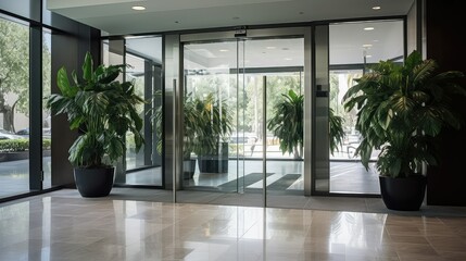 Obraz premium modern office front door