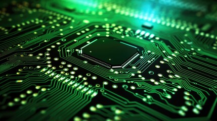 Fototapeta premium processor technology background green